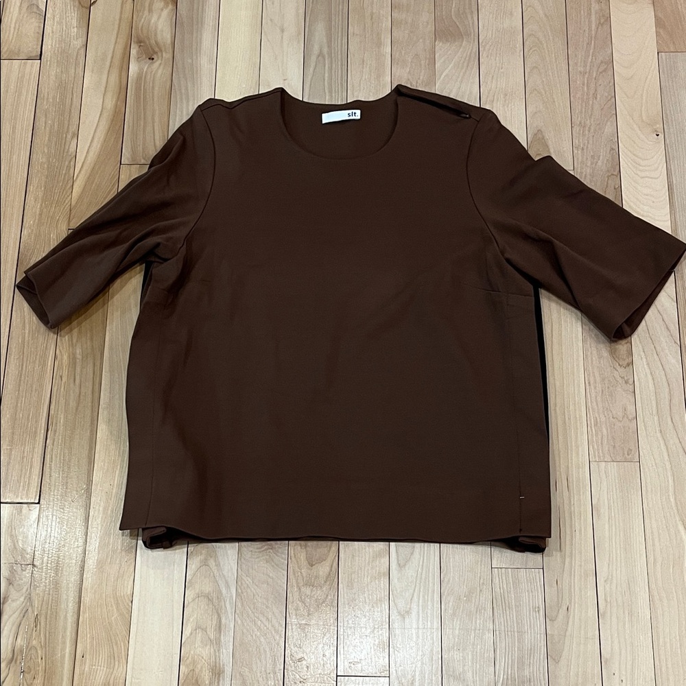 Brown Short Sleeve Women's Top